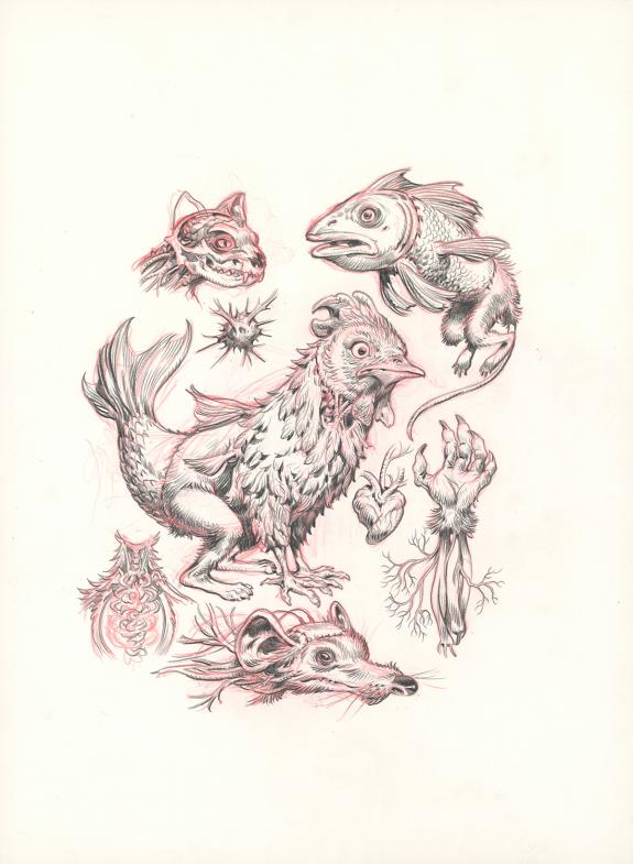 Stan Manoukian - Frankenstein, Illustration originale, carne