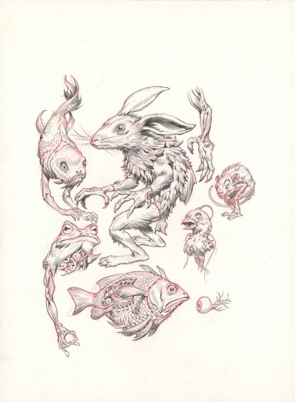 Stan Manoukian - Frankenstein, Illustration originale, carne