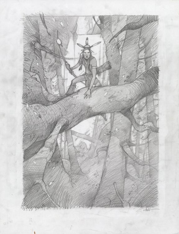 Frédéric Pillot - Le Dernier des Mohicans, Illustration orig