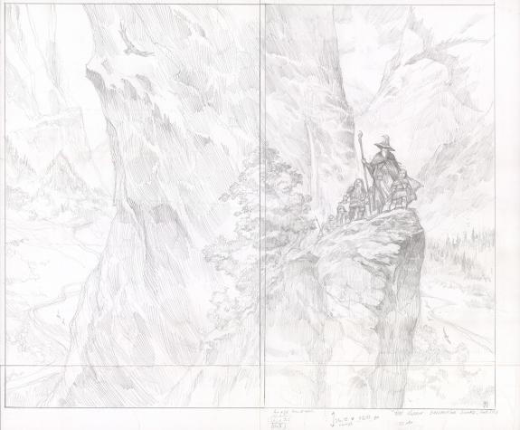 Didier Graffet - The Hobbit , Crayonné original de la couver