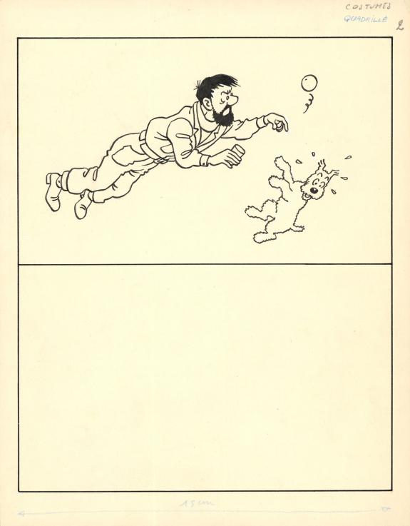 Studio Herg&eacute; - Tintin, Illustration originale pour un album 