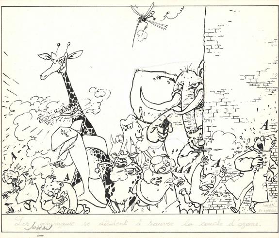 Johan De Moor - La Vache, Illustration originale, "Les Anima