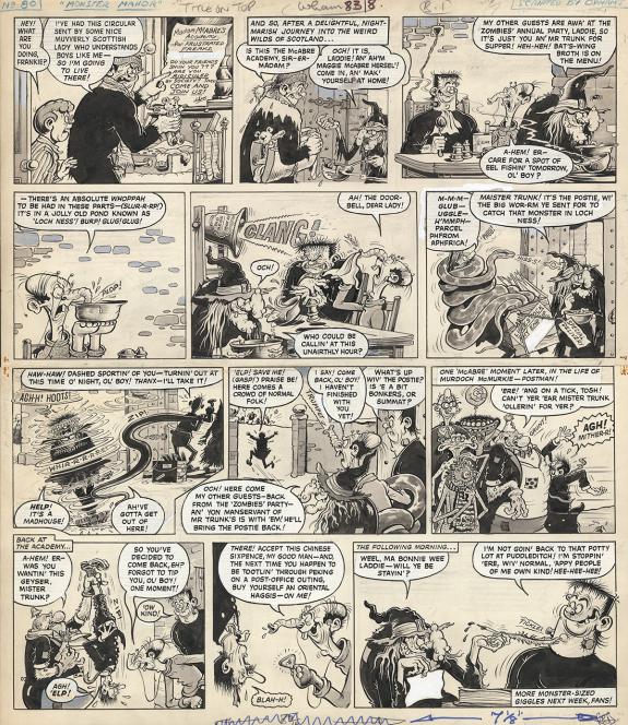 Ken Reid - Frankie Stein, Planche originale num&eacute;rot&eacute;e 83/8, 