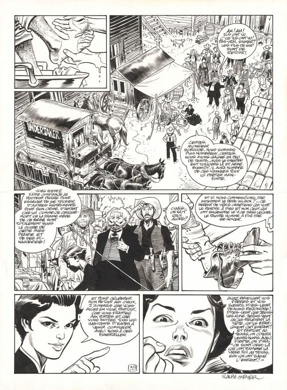 Ralph Meyer - Undertaker, Mister Prairie, Planche originale 