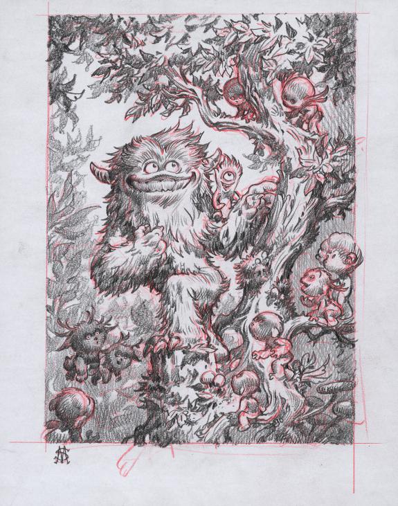 Stan Manoukian - Adolphus et Clodimir. Dessin préparatoire p