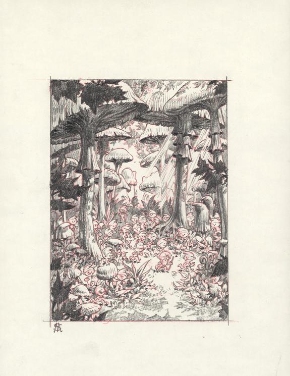 Stan Manoukian - Once Upon a Time, Crayonné original, recher