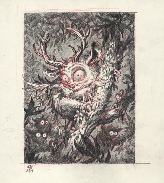 Stan Manoukian - Once Upon a Time, Crayonné original, recher