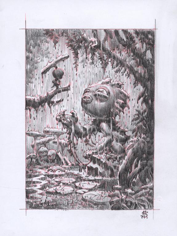 Stan Manoukian - Once Upon a Time, Crayonné original, recher