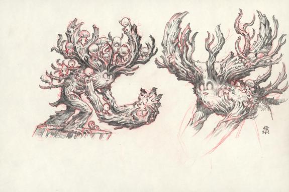 Stan Manoukian - "Grand-Bois, recherche". Dessin préparatoir