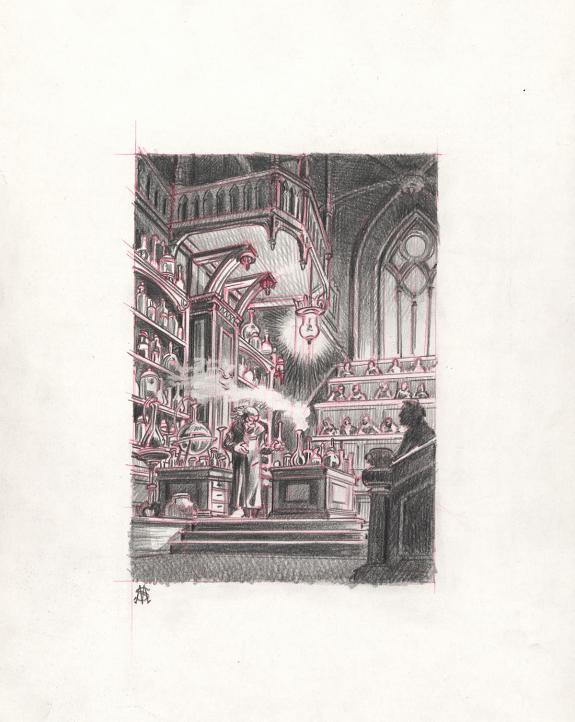 Stan Manoukian - Frankenstein, Crayonné original, recherche 