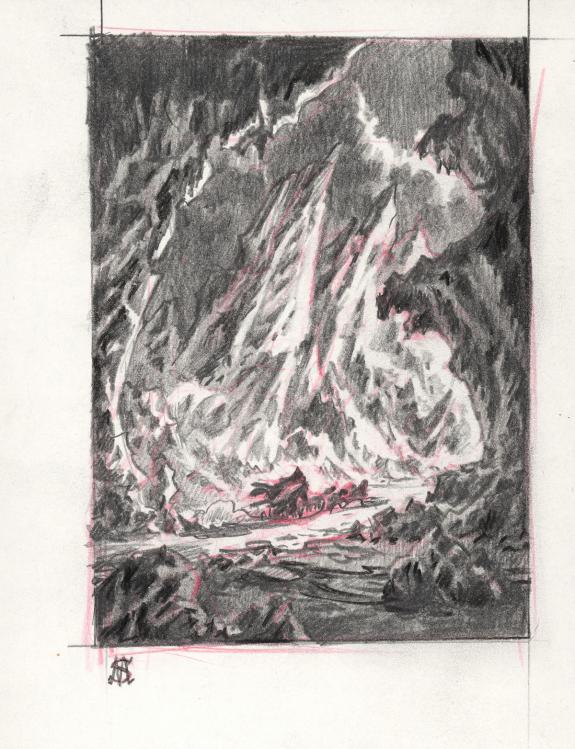 Stan Manoukian - Frankenstein, Crayonné original, recherche 