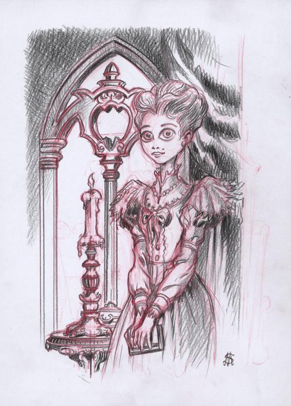 Stan Manoukian - Frankenstein, Crayonn&eacute; original, recherche