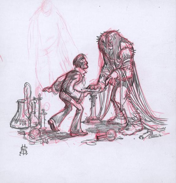 Stan Manoukian - Frankenstein, Crayonn&eacute; pr&eacute;paratoire 