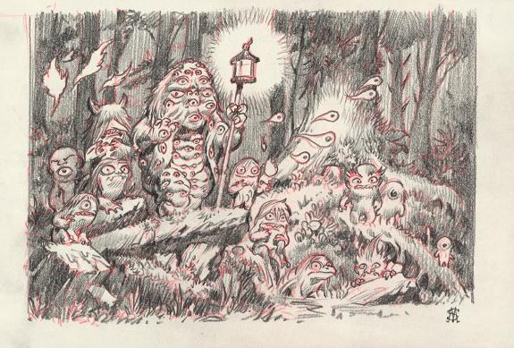 Stan Manoukian - Crayonné original préparatoire - Yokai