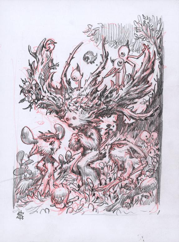 Stan Manoukian - Crayonn&eacute; original,  recherche pour " Grand 