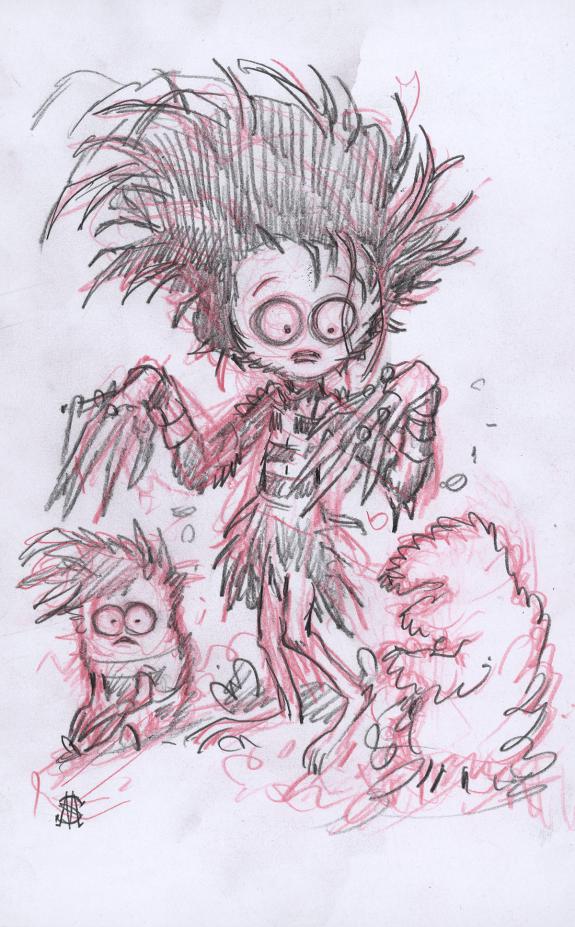 Stan Manoukian - Crayonné original, "Edward aux mains d'arge