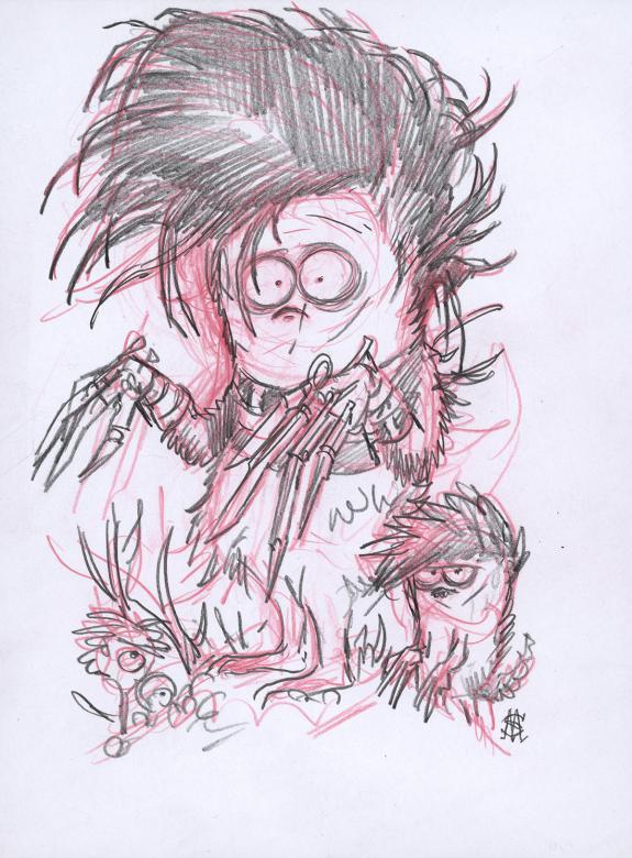 Stan Manoukian - Crayonné original, "Edward aux mains d'arge