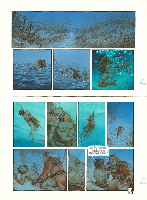 Grun - La Conjuration d'opale, Planche originale n&deg;35, phila