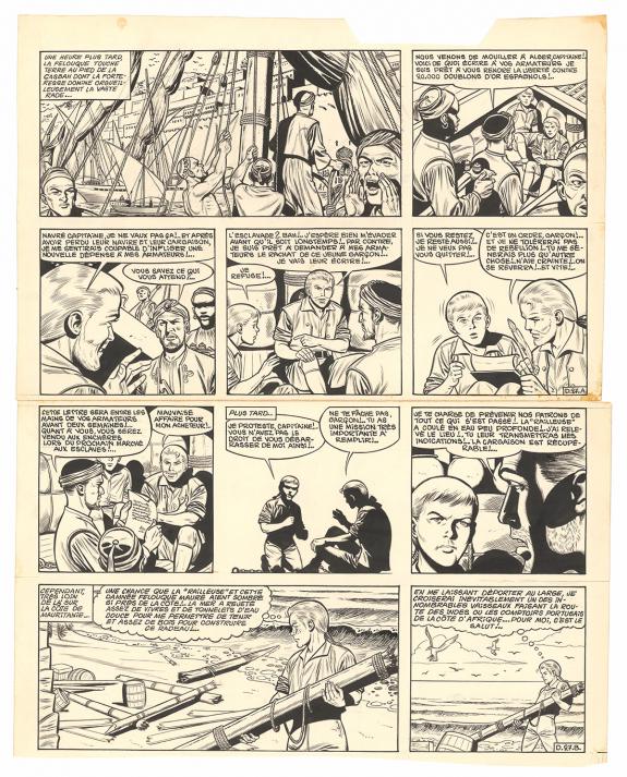 Victor Hubinon - Barbe-Rouge, D&eacute;fi au Roy, Planche originale