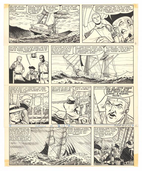 Victor Hubinon - Barbe-Rouge, L'&Icirc;le de l'homme mort, Planche