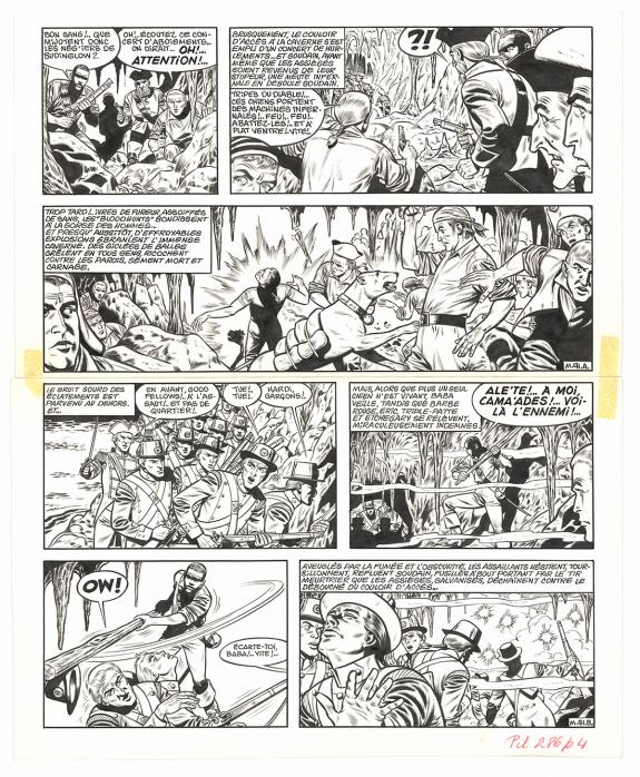 Victor Hubinon - Barbe-Rouge, Mort ou vif, Planche originale