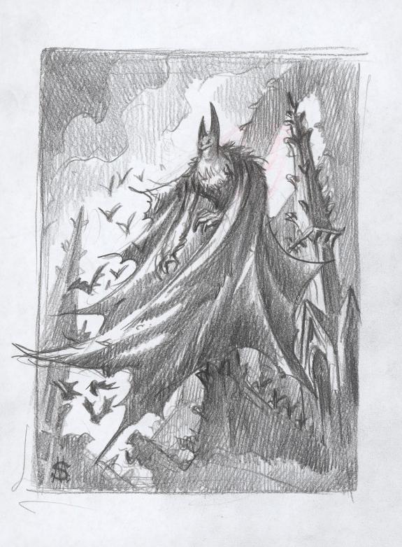 Stan Manoukian - Crayonn&eacute; original, hommage &agrave; Batman