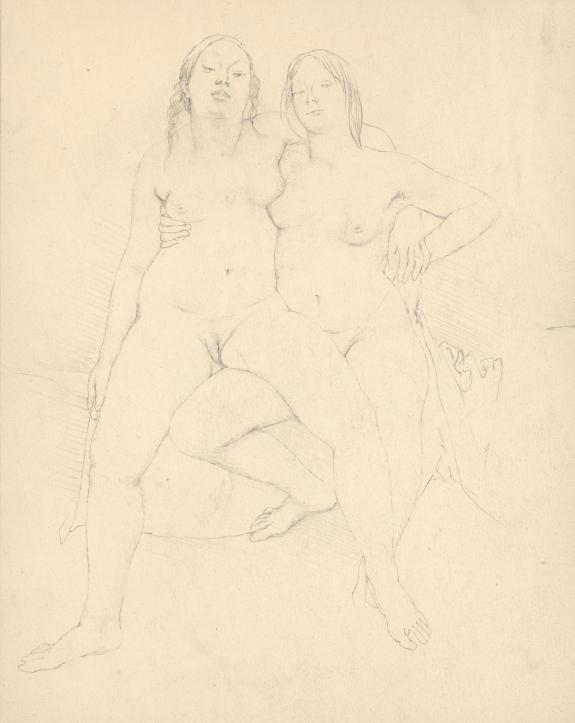 Paul Cuvelier - Illustration originale, mont&eacute;e sur un carton