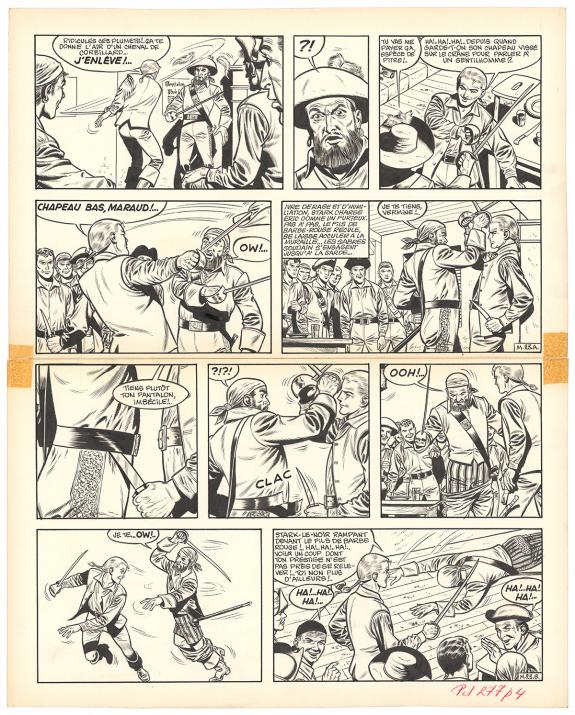 Victor Hubinon - Barbe-Rouge, Mort ou vif, Planche originale