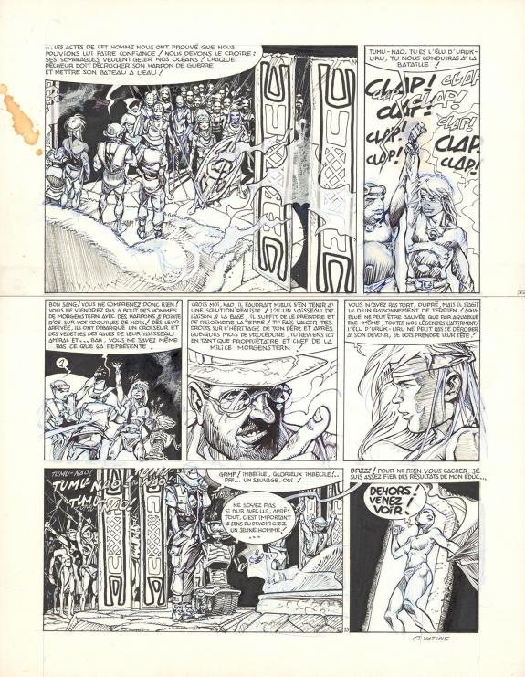 Olivier Vatine - Aquablue, Nao, Planche originale n&deg;35, pr&eacute;s