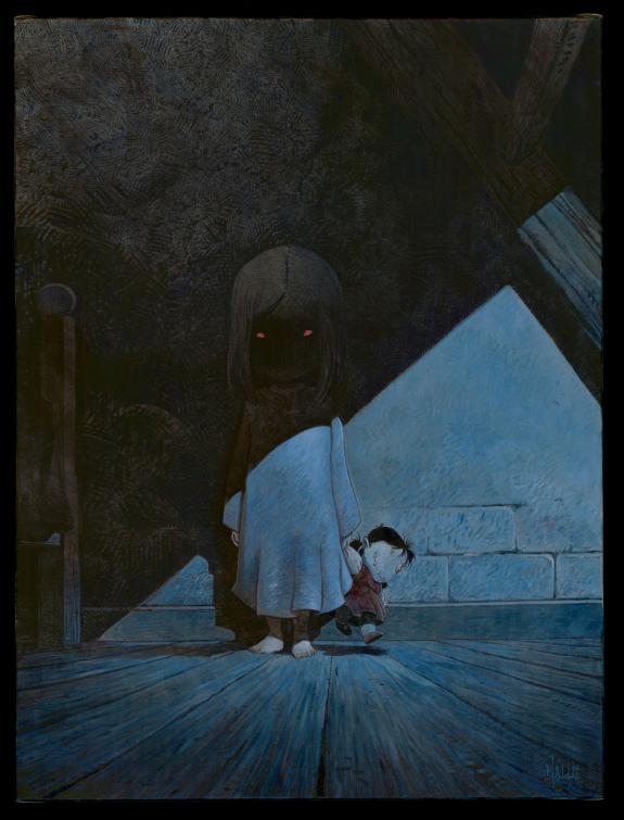 Vincent Malli&eacute; - Le Grand Mort, Blanche, Peinture originale,