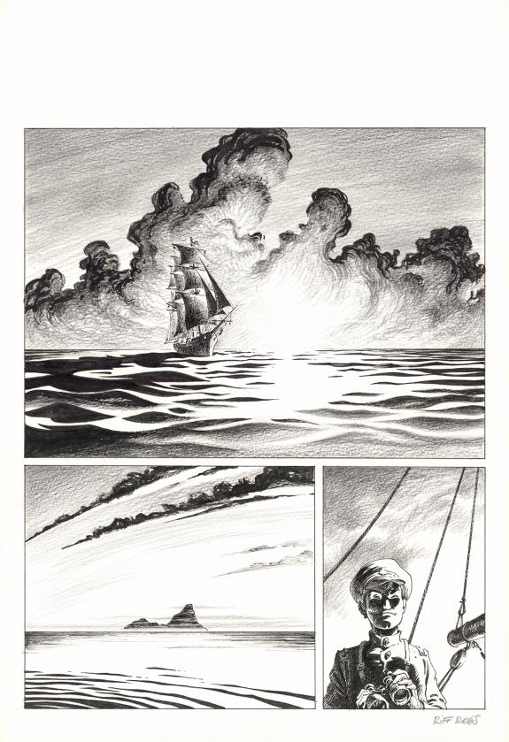Riff Reb's - Hommes &agrave; la mer, Planche originale "Un sourire"