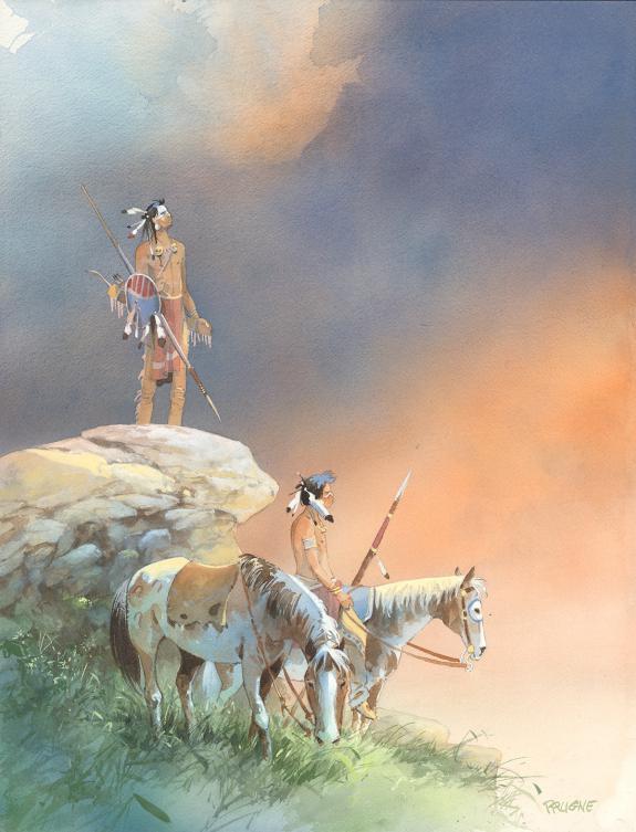 Patrick Prugne - Cheyenne, Illustration originale, projet de