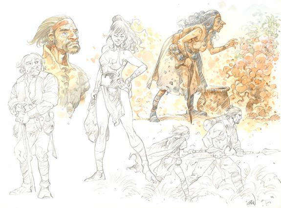 Grun - Les Hautes Herbes, Illustration originale, recherche 