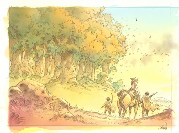 Grun - Les Hautes Herbes, Illustration originale pr&eacute;sente da