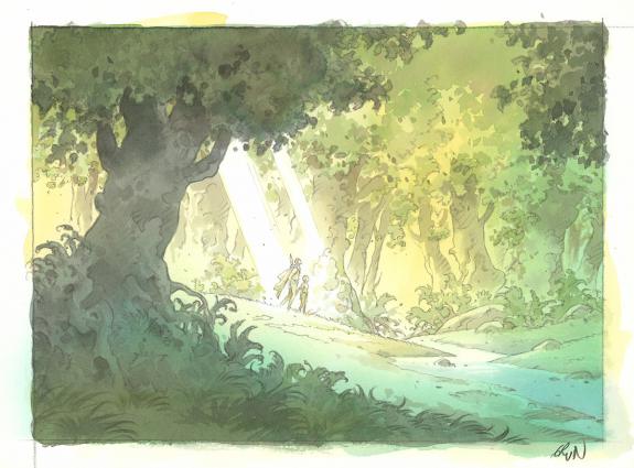 Grun - Les Hautes Herbes, Illustration originale pr&eacute;sente da