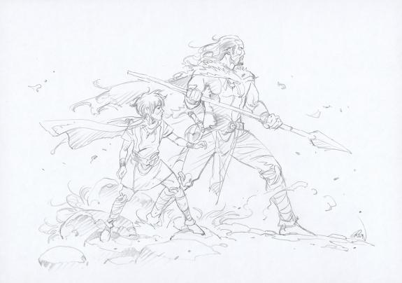 Grun - Les Hautes Herbes, Crayonn&eacute; original