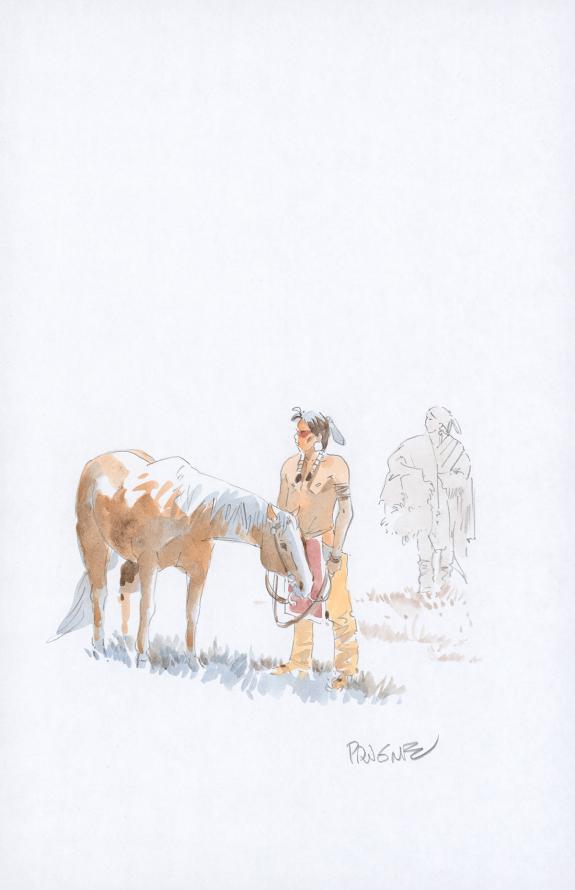 Patrick Prugne - Cheyenne, Illustration originale in&eacute;dite