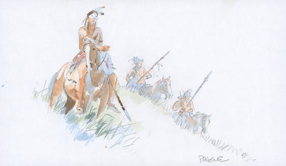 Patrick Prugne - Cheyenne, Illustration originale, recherche