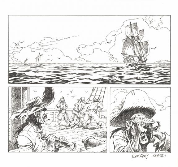 Riff Reb's - Kernok le pirate, Chapitre VI, demi-planche ori