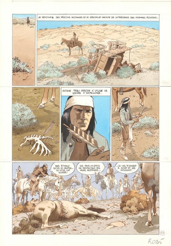 Christian Rossi - Comanche Trail, Planche originale n&deg; 47, c