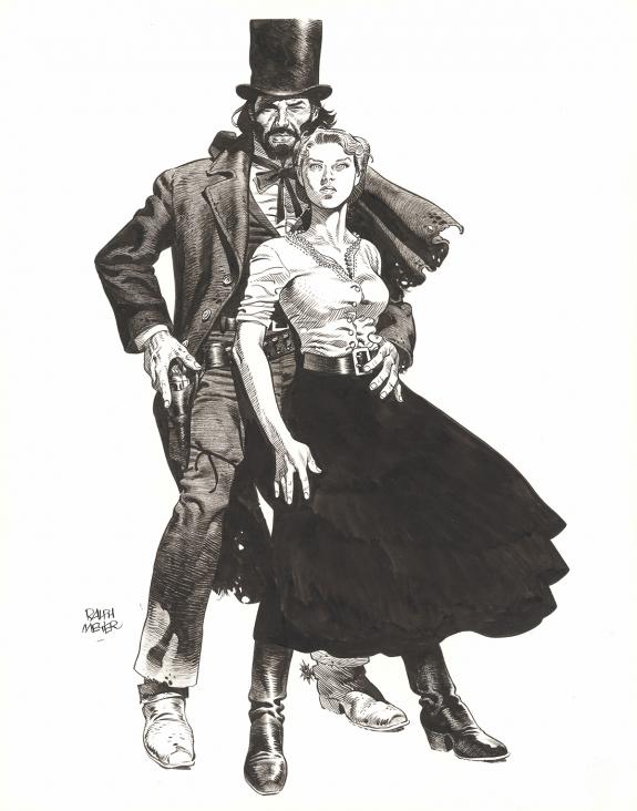 Ralph Meyer - Undertaker, Jonas et Rose en pied, illustratio
