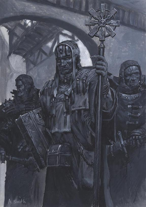 Adrian Smith - Warhammer, Prêtre avec grimoire, illustration