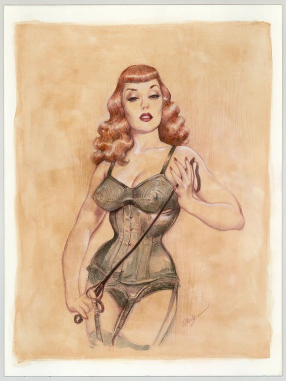 Maly Siri - Pin-up Art, Illustration originale sur papier Ar