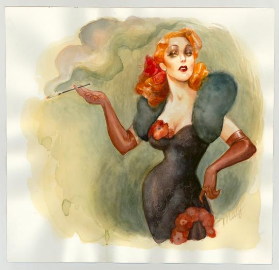 Maly Siri - Pin-up Art, Illustration originale intitulée "Ri