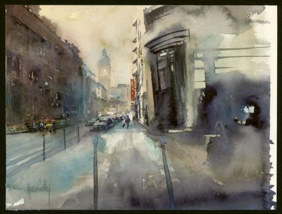 Jean-Paul Krassinsky - Aquarelle - Paris - Rue de Bercy