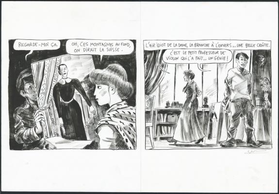 Cl&eacute;ment Oubrerie - Pablo, Picasso, Strip, reprise &agrave; l'encre 