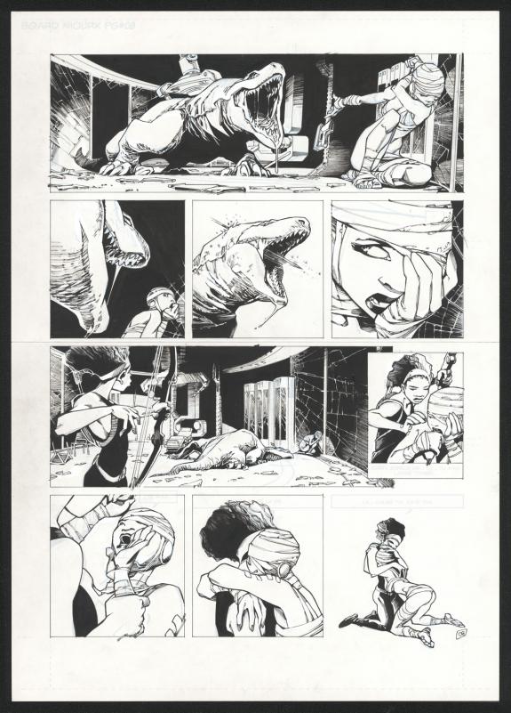 Olivier Vatine - Niourk, Alpha, Planche originale 8. Rustine