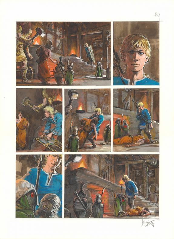 Grzegorz Rosinski - Thorgal, Le Bouclier de Thor, Planche or