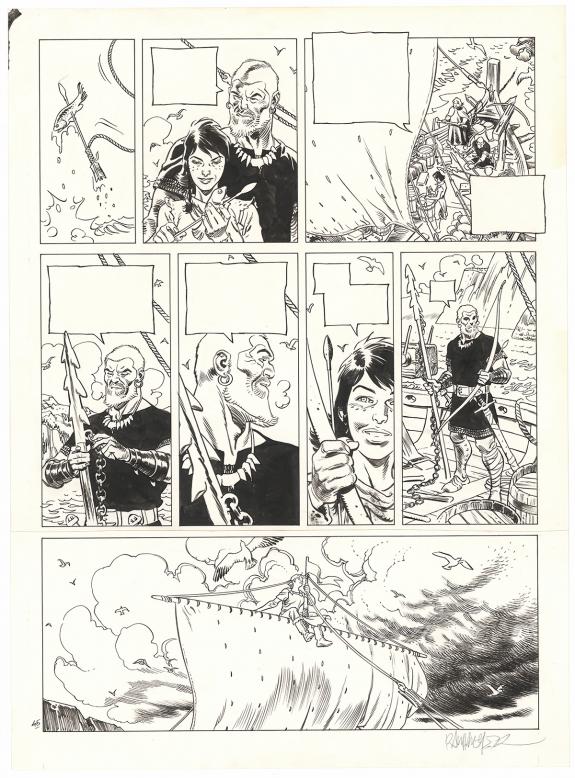 Ralph Meyer - Asgard, Pied-de-fer, Planche originale n&deg;45