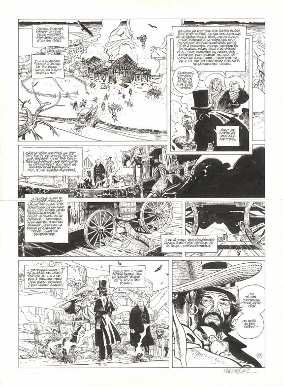 Ralph Meyer - Undertaker, L'Indien blanc, Planche originale 